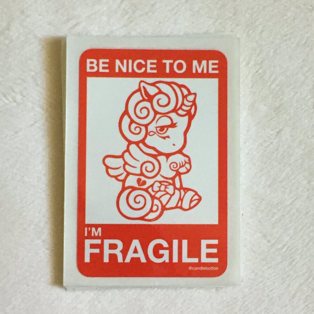 5/$25 Retro Large 'Fragile' Postage Sticker